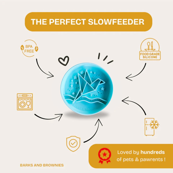 Signature Origami Slow Feeder Blue