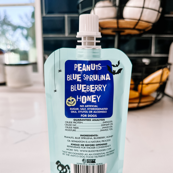 100% all natural dog peanut butter, Made in USA, Blue Spirulina