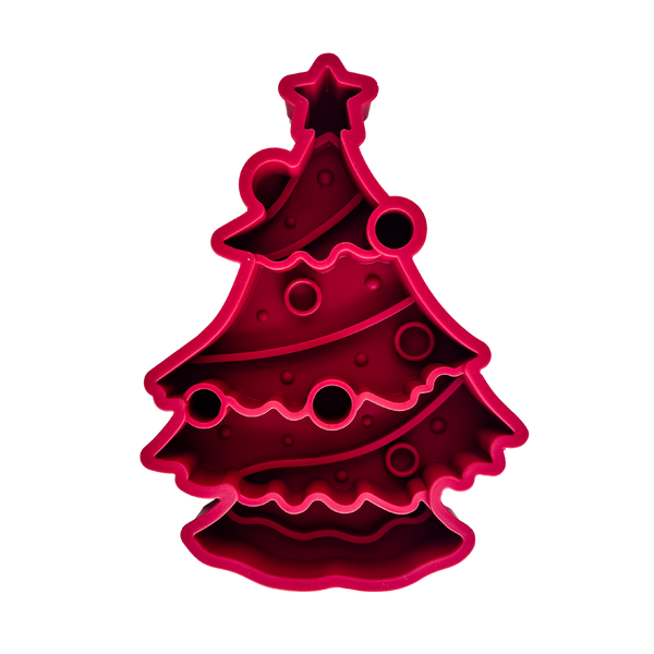 2 in 1 Christmas Tree Slow Feeder + Lick Mat | Red