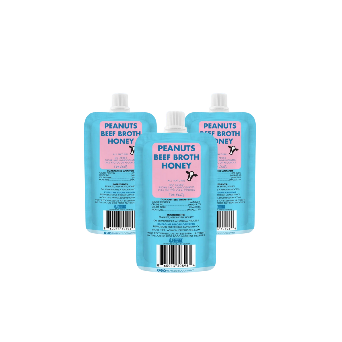 3pk Beef Broth Buddy Budder - Dog Peanut Butter