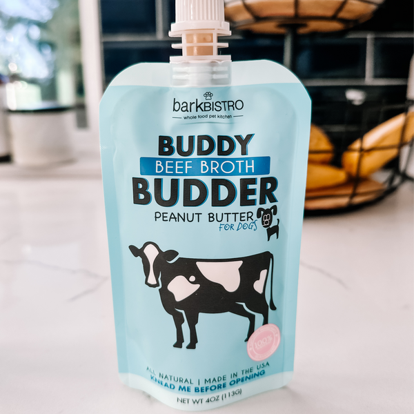 100% all natural dog peanut butter, Made in USA, Beef Broth