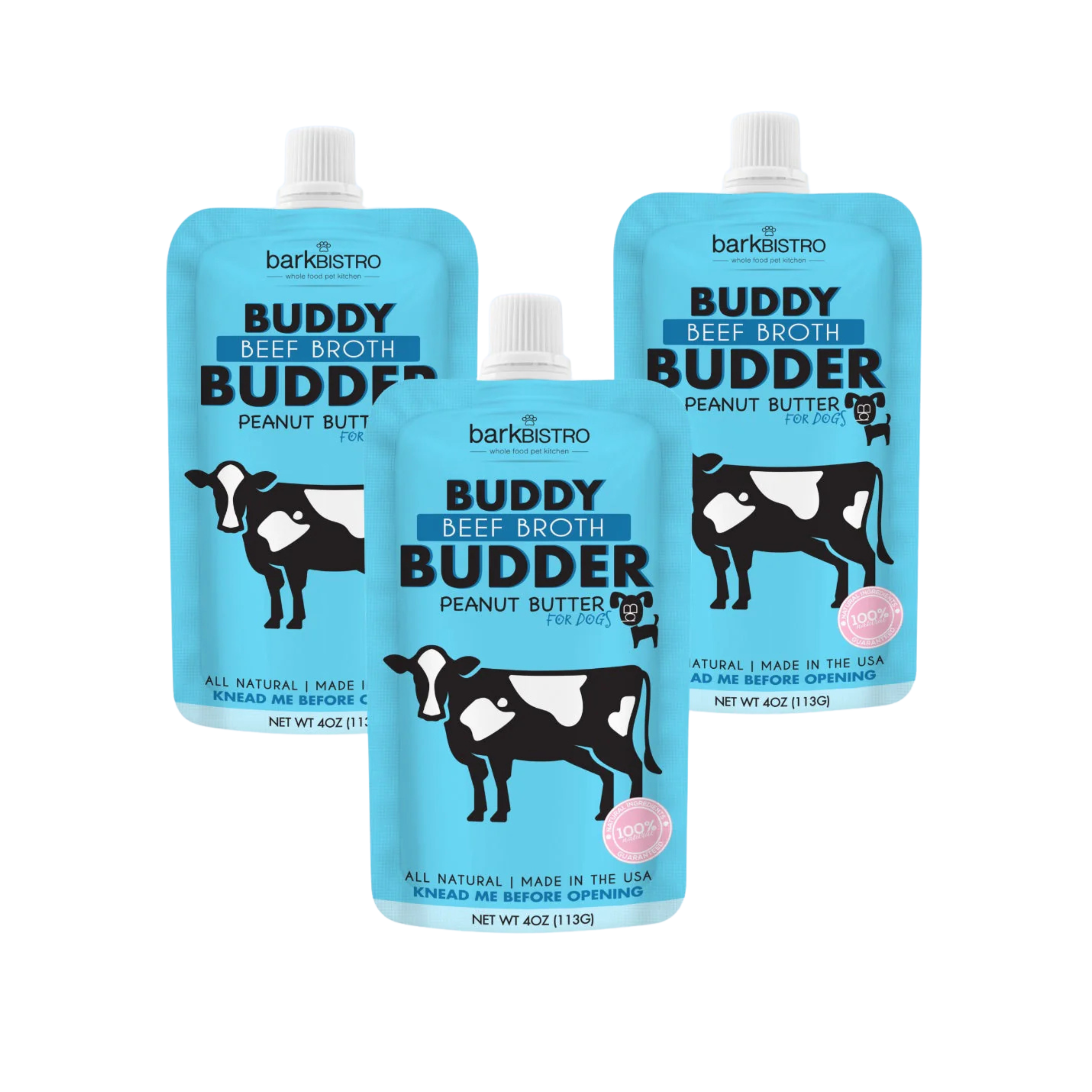 100% all natural dog peanut butter, Made in USA, Beef Broth