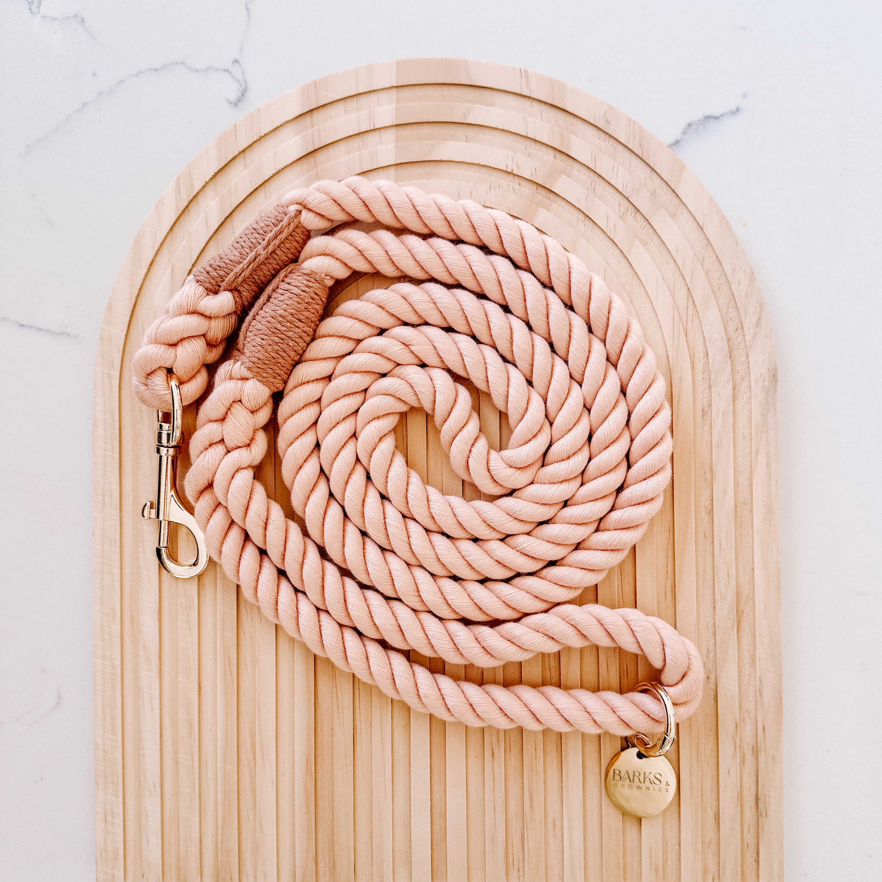 Cotton Rope Dog Leash Peach